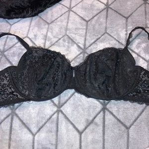 See-through lace bra